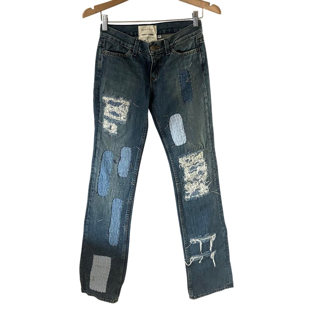 Vintage HABITUAL patchwork quilted jeans PROJECT ALABAMA Size 25 NWT